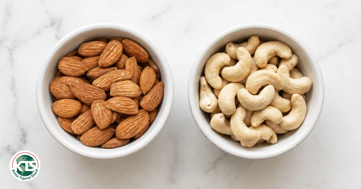 Cashews vs almonds calories