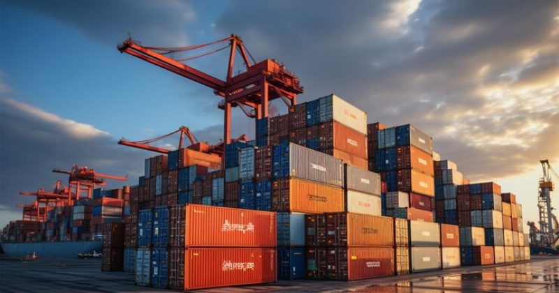 cargo-ship-vista-containers-stacked-high-harbor-backdrop-showcasing-maritime-transport_892776-2744